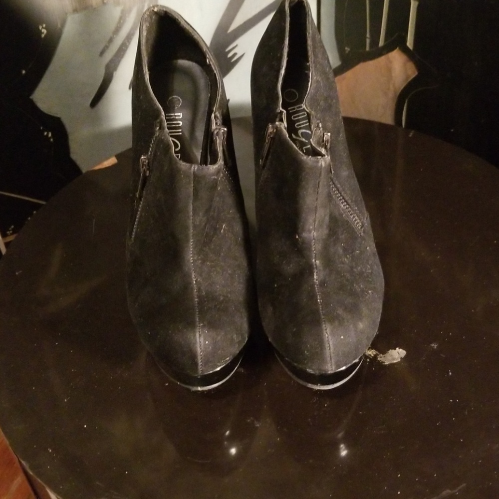Black platform mule worn or best offer